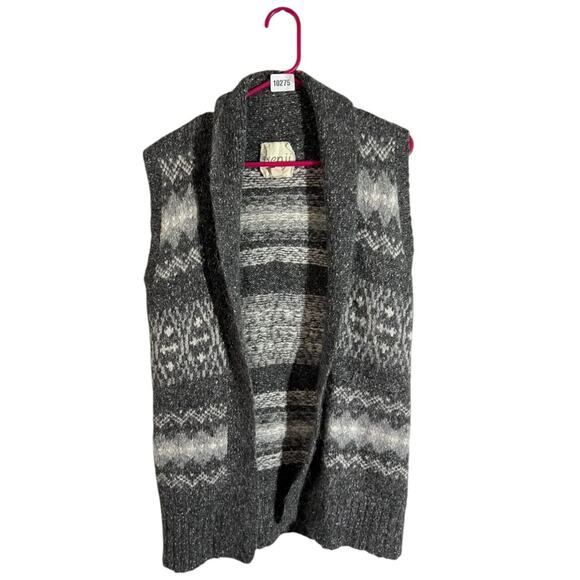 Kenji Open Front Cardigan Sweater Vest Duster Alpaca Wool Blend Women's Sz L - Picture 1 of 7